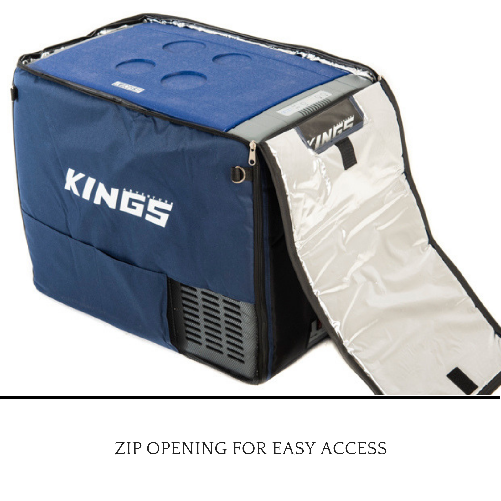 60L Insulated Camping Fridge Cover w/ Mesh Ventilation & Pockets