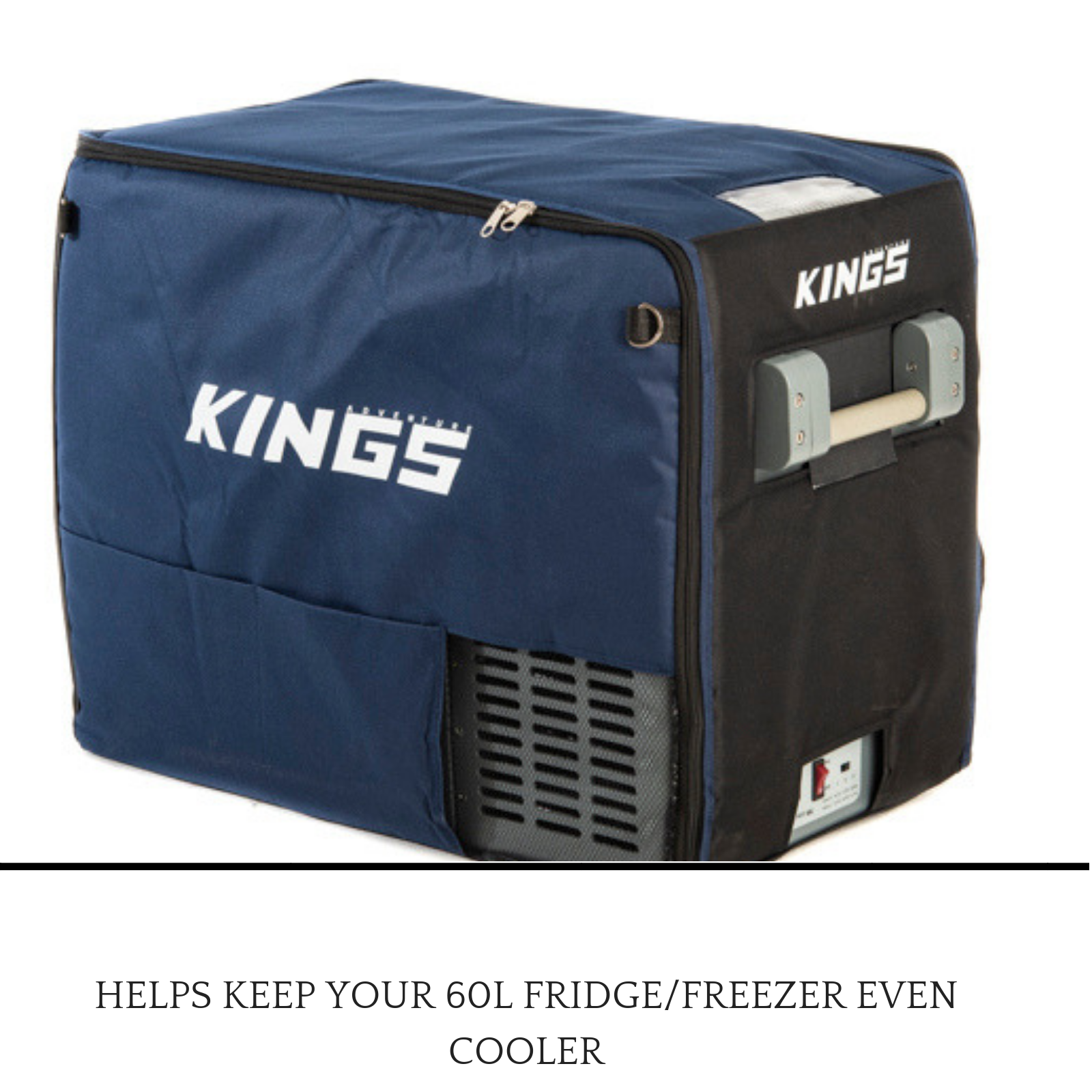 60L Insulated Camping Fridge Cover w/ Mesh Ventilation & Pockets