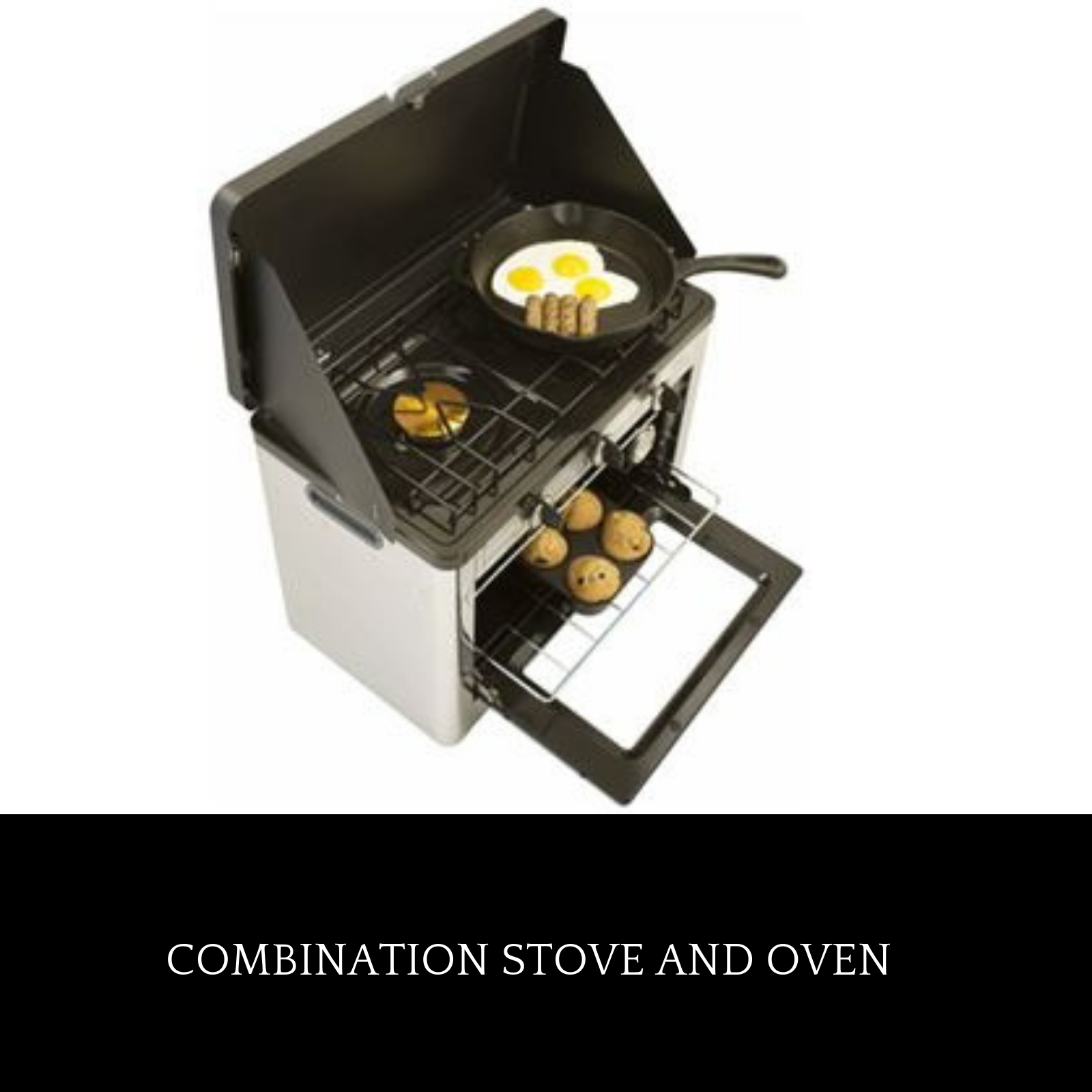 Portable Gas Oven Stove Cooktop Combo Outdoor Cooking Piezo Ignition