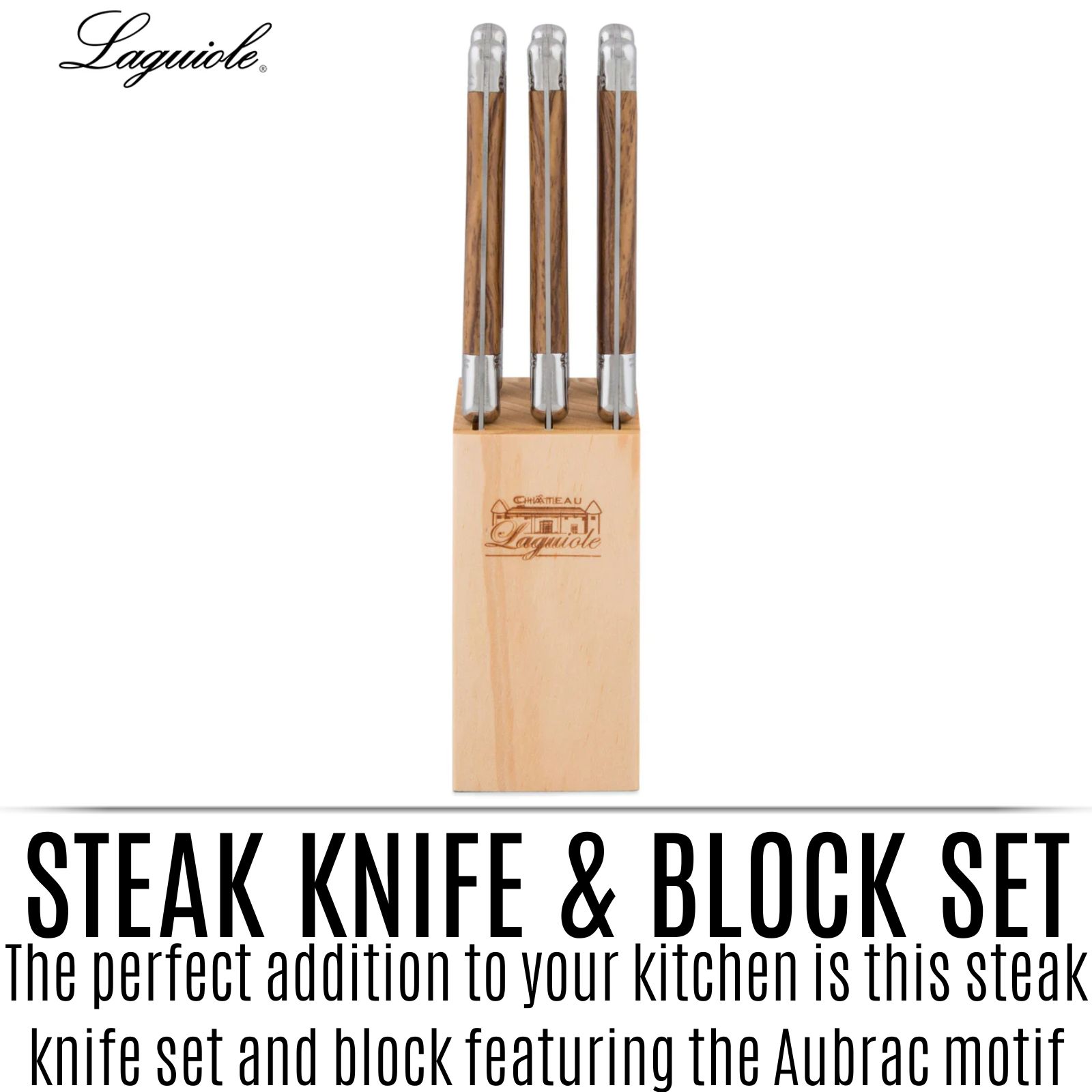 Laguiole Steak Knife Set Stainless Steel Blade