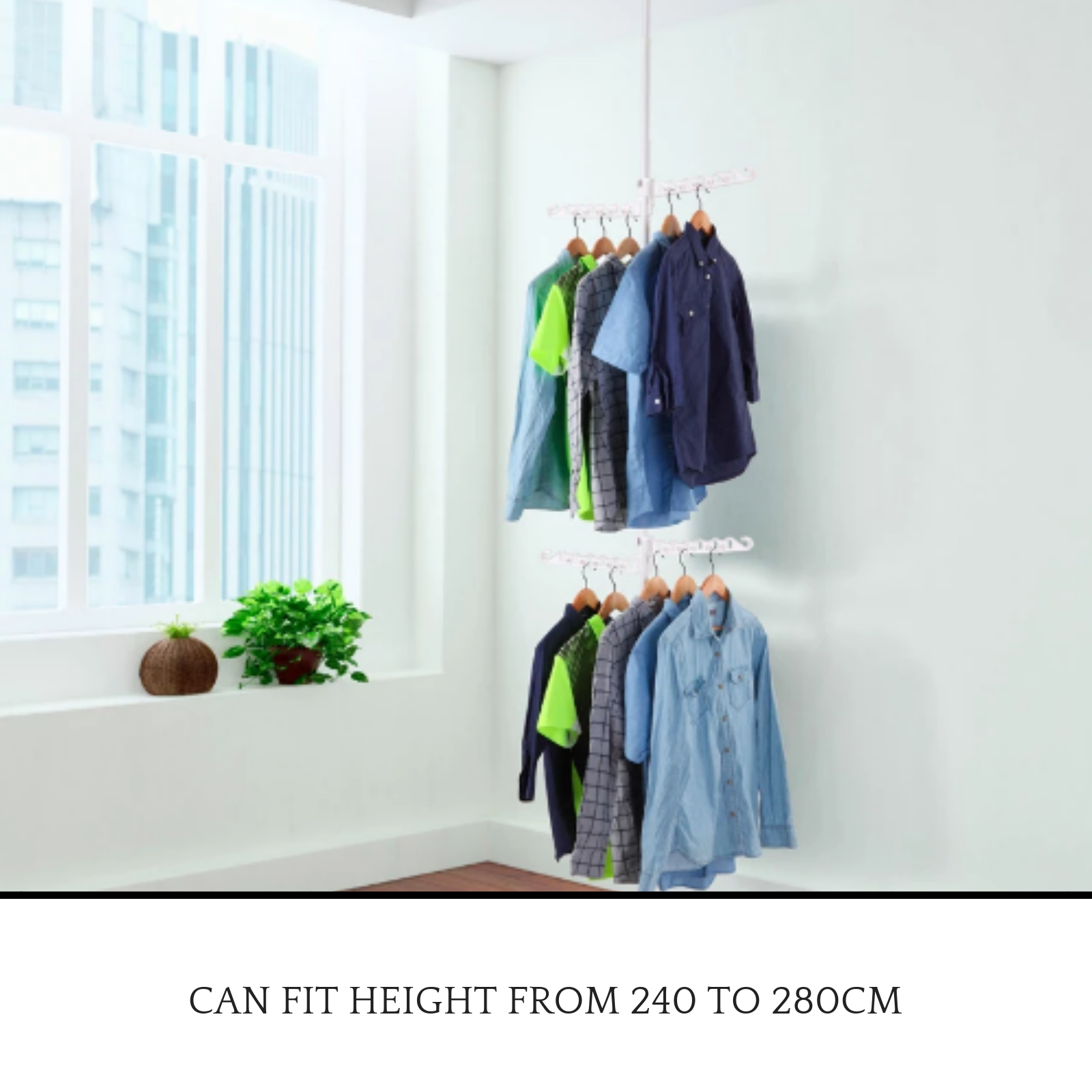 Indoor Telescopic Clothes Hanger Adjustable Wardrobe Rack Poles OrganizerOvela eBay