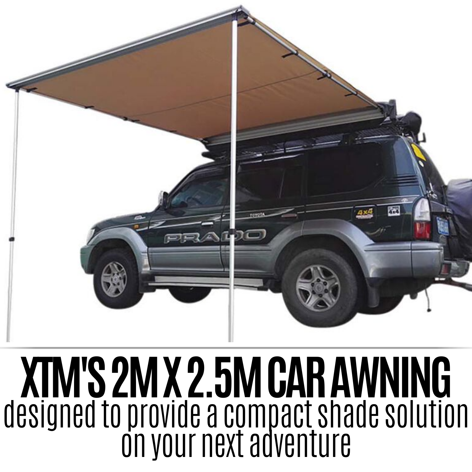 XTM 2m x 2.5m Car Awning Caravan Vehicles Camping Heavy-duty Canopies UPF50+ NEW